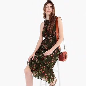 J. Crew Point Sur floral midi dress in navy/black